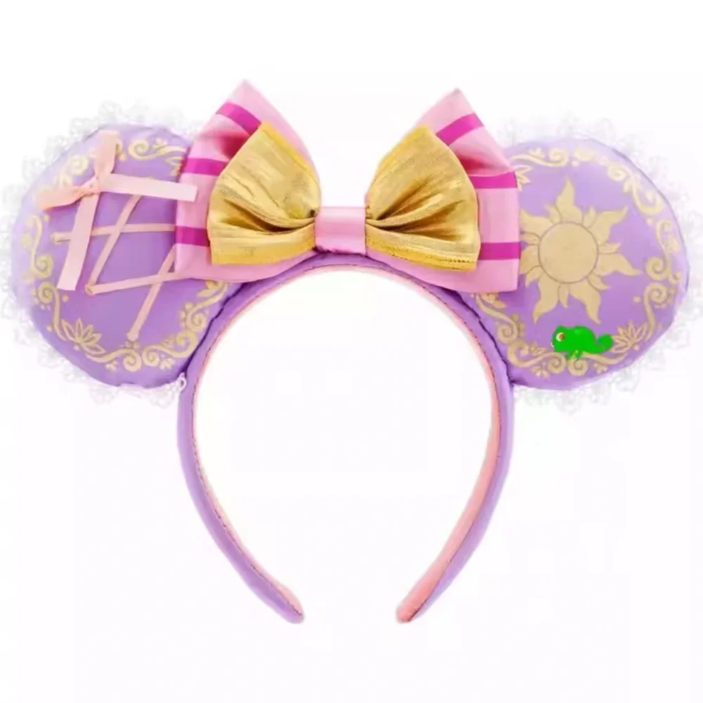 Disney Parks Rapunzel Tangled Princess Purple Gold Bow Minnie Mouse Ear Headband